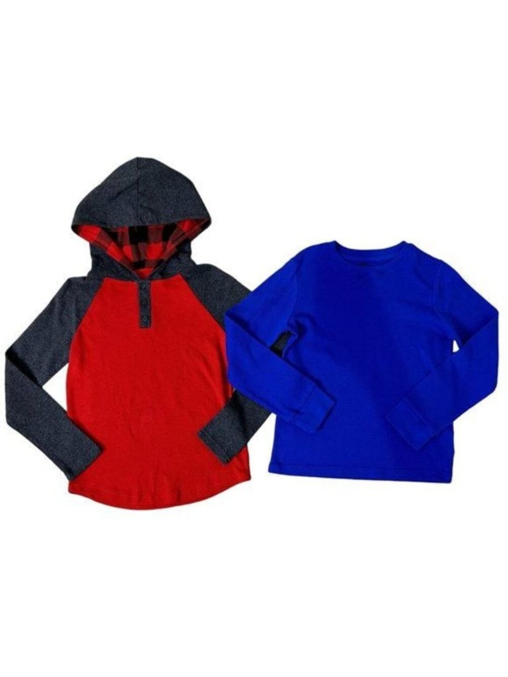 Boy's Epic Threads Size Medium Thermal Tops Lot of 2 Red/Grey & Blue EUC